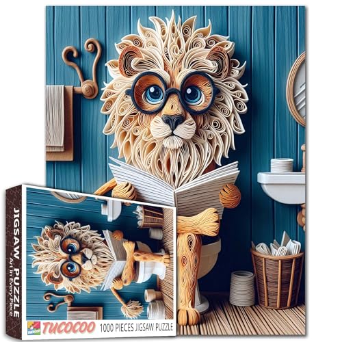 Löwe, Sit on Toilette, Puzzle für Erwachsene, 1000 Teile, Waschraum, Tiere, Lesebücher, Puzzles, Geschenke für Freunde und Familie, intellektuelle Dekomprimierung, Spaß, Familienspiel, Wanddekoration Löwe, Sit on Toilette, Puzzle für Erwachsene, 1000 Teile, Waschraum, Tiere, Lesebücher, Puzzles, Geschenke für Freunde und Familie, intellektuelle Dekomprimierung, Spaß, Familienspiel, Wanddekoration von Aihonmin