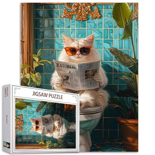 Maine Coon Puzzle für Erwachsene, 1000 Teile, Tiere, Toiletten-Puzzle, interessantes Puzzle, herausfordernde Familienaktivitäten, buntes Bastelpuzzle für Heimdekoration, Geschenke, 68 x 50 cm Maine Coon Puzzle für Erwachsene, 1000 Teile, Tiere, Toiletten-Puzzle, interessantes Puzzle, herausfordernde Familienaktivitäten, buntes Bastelpuzzle für Heimdekoration, Geschenke, 68 x 50 cm von Aihonmin