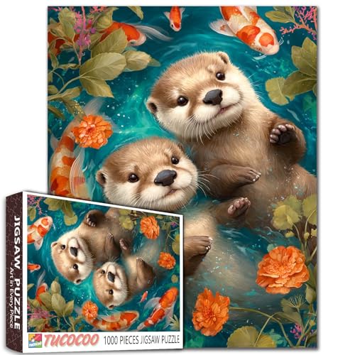 Niedliche Otter Schwimmpuzzles für Erwachsene 1000 Teile Tiere Koi Fisch DIY Handarbeit Puzzles Unterwasserkunst Puzzles für Heimdekoration Herausforderung Puzzle Stressabbau Spielabende Einzigartiges Niedliche Otter Schwimmpuzzles für Erwachsene 1000 Teile Tiere Koi Fisch DIY Handarbeit Puzzles Unterwasserkunst Puzzles für Heimdekoration Herausforderung Puzzle Stressabbau Spielabende Einzigartiges von Aihonmin