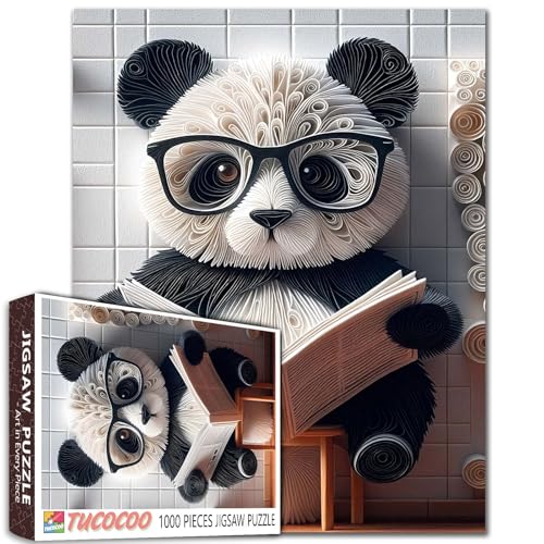 Niedlicher Tier-Panda, sitzend auf Toilette, Puzzles für Erwachsene, 1000 Teile, Badezimmer, Tier-Lesebücher, Papierpuzzles, Familienaktivität, perfekt für Spieleabend, intellektuelles Dekomprimieren Niedlicher Tier-Panda, sitzend auf Toilette, Puzzles für Erwachsene, 1000 Teile, Badezimmer, Tier-Lesebücher, Papierpuzzles, Familienaktivität, perfekt für Spieleabend, intellektuelles Dekomprimieren von Aihonmin