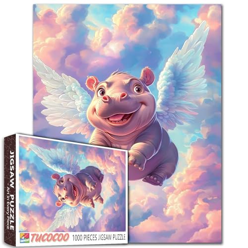 Nilpferd Baby Engelsflügel fliegende Illustration 1000 Teile Puzzle Erwachsene Anfänger herausforderndes Gruppenspiel Kreatives Basteln Wohnkultur Geschenk Nilpferd Baby Engelsflügel fliegende Illustration 1000 Teile Puzzle Erwachsene Anfänger herausforderndes Gruppenspiel Kreatives Basteln Wohnkultur Geschenk von Aihonmin