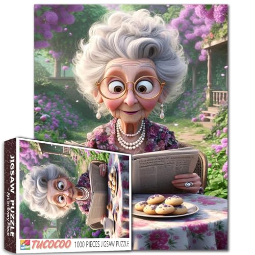 Old Granny Reading Newspaper Puzzle für Erwachsene, Nachmittagstee, Puzzle für anspruchsvolle Familienaktivitäten, Garten-Kunstwerk, Puzzle für Heimdekoration, einzigartige Geschenke, 50,8 x 68,9 cm Old Granny Reading Newspaper Puzzle für Erwachsene, Nachmittagstee, Puzzle für anspruchsvolle Familienaktivitäten, Garten-Kunstwerk, Puzzle für Heimdekoration, einzigartige Geschenke, 50,8 x 68,9 cm von Aihonmin