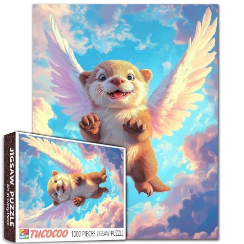 Otter Baby-Engelsflügel lächelndes Cartoon, 1000-teiliges Puzzle für Erwachsene, Anfänger, Familiennacht, Aktivität, DIY, Kunstgeschenk, 68 x 50 cm Otter Baby-Engelsflügel lächelndes Cartoon, 1000-teiliges Puzzle für Erwachsene, Anfänger, Familiennacht, Aktivität, DIY, Kunstgeschenk, 68 x 50 cm von Aihonmin