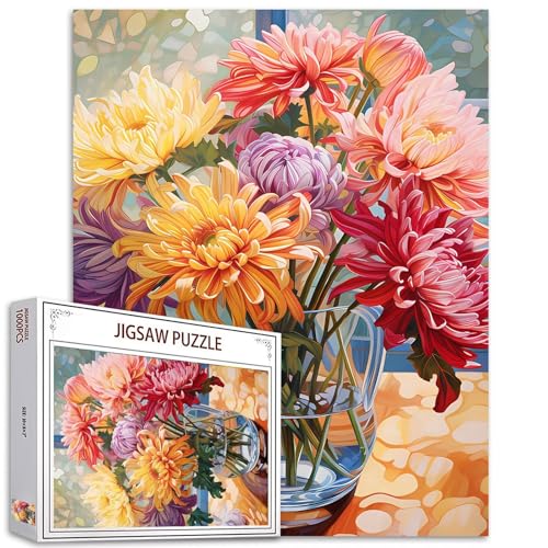 Persische Chrysantheme in Vase, 1000-teiliges Puzzle für Erwachsene, Chrysanthemen-Puzzle, botanische Kunst, Puzzle, herausfordernde Familienaktivitäten, buntes DIY-Bastelpuzzle für Heimdekoration, Persische Chrysantheme in Vase, 1000-teiliges Puzzle für Erwachsene, Chrysanthemen-Puzzle, botanische Kunst, Puzzle, herausfordernde Familienaktivitäten, buntes DIY-Bastelpuzzle für Heimdekoration, von Aihonmin