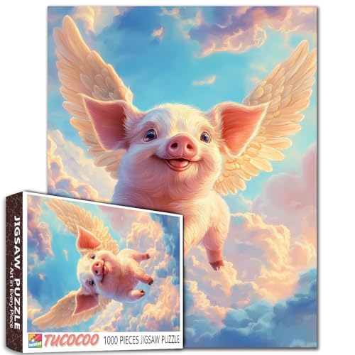 Pig Baby Engel Flügel Flying Sky Pastell 1000 Teile Puzzle für Erwachsene Anfänger Herausforderung DIY Handwerk Aktivität Wandkunst Geschenk Pig Baby Engel Flügel Flying Sky Pastell 1000 Teile Puzzle für Erwachsene Anfänger Herausforderung DIY Handwerk Aktivität Wandkunst Geschenk von Aihonmin
