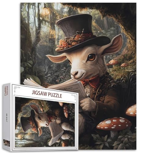 Schaf-Puzzle für Erwachsene, 1000-teiliges Schaf, das Zeitungen liest, Puzzles für anspruchsvolle Familienaktivitäten, Spiele, Pilze, Puzzle, Kunst, Wanddekoration, Heimdekoration, DIY-Bastelpuzzle Schaf-Puzzle für Erwachsene, 1000-teiliges Schaf, das Zeitungen liest, Puzzles für anspruchsvolle Familienaktivitäten, Spiele, Pilze, Puzzle, Kunst, Wanddekoration, Heimdekoration, DIY-Bastelpuzzle von Aihonmin