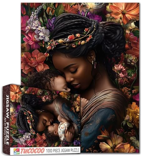 Schöne afrikanische Mutter hält ihr Baby, 1000 Teile Puzzle für Erwachsene, 68,6 x 50,8 cm, buntes DIY-Puzzles für Heimdekoration, Geschenke, Familienpuzzle, perfekt für Spieleabende Schöne afrikanische Mutter hält ihr Baby, 1000 Teile Puzzle für Erwachsene, 68,6 x 50,8 cm, buntes DIY-Puzzles für Heimdekoration, Geschenke, Familienpuzzle, perfekt für Spieleabende von Aihonmin