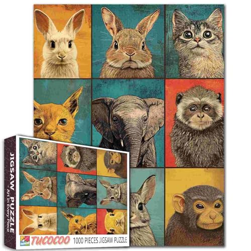 Tier-Puzzle, 1000 Teile für Erwachsene, neun Raster, Poster, Kunst-Puzzle, DIY, buntes Bastelpuzzle, Handarbeit, Puzzle, Malerei, Basteln, Puzzle für Heimdekoration, Geschenke, 50,8 x 68,9 cm Tier-Puzzle, 1000 Teile für Erwachsene, neun Raster, Poster, Kunst-Puzzle, DIY, buntes Bastelpuzzle, Handarbeit, Puzzle, Malerei, Basteln, Puzzle für Heimdekoration, Geschenke, 50,8 x 68,9 cm von Aihonmin