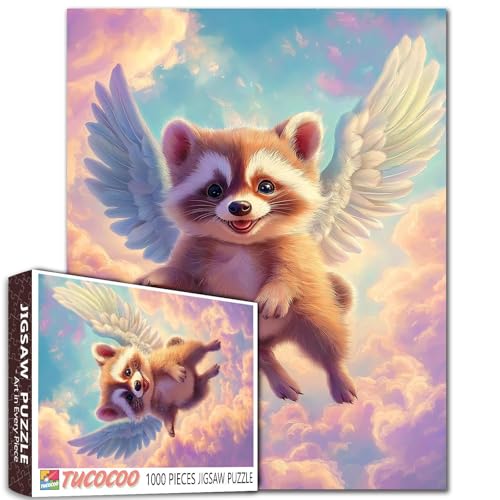 Waschbär Baby Engelsflügel Detaillierte Kunst 1000 Teile Puzzle Erwachsene Anfänger Familie Bindungsspiel Kreative Wohnkultur Geschenk 68,6 x 50,8 cm Waschbär Baby Engelsflügel Detaillierte Kunst 1000 Teile Puzzle Erwachsene Anfänger Familie Bindungsspiel Kreative Wohnkultur Geschenk 68,6 x 50,8 cm von Aihonmin