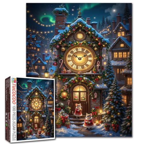 Weihnachtsuhrturm, 1000-teiliges Puzzle für Erwachsene und Anfänger, Weihnachtsstadt-Puzzle, herausfordernde Familienaktivitäten, buntes Bastelpuzzle für Heimdekoration, Geschenke, 50,8 x 68,6 cm Weihnachtsuhrturm, 1000-teiliges Puzzle für Erwachsene und Anfänger, Weihnachtsstadt-Puzzle, herausfordernde Familienaktivitäten, buntes Bastelpuzzle für Heimdekoration, Geschenke, 50,8 x 68,6 cm von Aihonmin