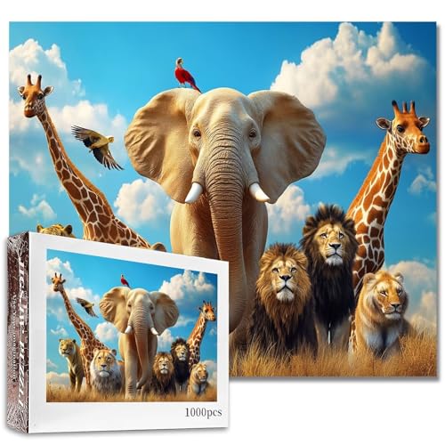 Wildlife World 1000-teiliges Puzzle für Erwachsene, Wildpark-Puzzles, Tier-Puzzle, herausfordernde Familienaktivitäten, buntes Bastelpuzzle für Heimdekoration, Geschenke, 68 x 50 cm Wildlife World 1000-teiliges Puzzle für Erwachsene, Wildpark-Puzzles, Tier-Puzzle, herausfordernde Familienaktivitäten, buntes Bastelpuzzle für Heimdekoration, Geschenke, 68 x 50 cm von Aihonmin