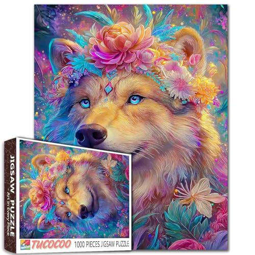 Wolf Mond Puzzle 1000 Teile Mystische Anime Kunst Nordlichter Effekt Blumenkrone 50x70cm Detaillierte Wildnislandschaft Erwachsene Herausforderung Wolf Mond Puzzle 1000 Teile Mystische Anime Kunst Nordlichter Effekt Blumenkrone 50x70cm Detaillierte Wildnislandschaft Erwachsene Herausforderung von Aihonmin