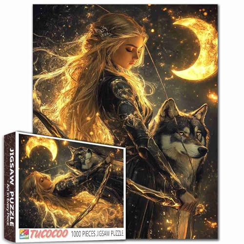 Wunderschönes Mädchen-Puzzle, 1000 Teile, glitzerndes Feen-Puzzle für Erwachsene, Hundekunst-Puzzle, einfaches Familienpuzzle für Spielabende, Heimdekoration, DIY-Handwerk, einzigartiges Geschenk Wunderschönes Mädchen-Puzzle, 1000 Teile, glitzerndes Feen-Puzzle für Erwachsene, Hundekunst-Puzzle, einfaches Familienpuzzle für Spielabende, Heimdekoration, DIY-Handwerk, einzigartiges Geschenk von Aihonmin