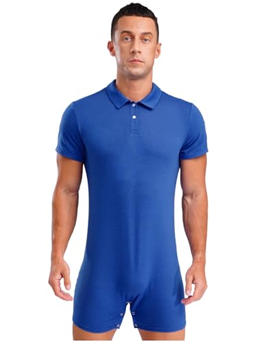 Aiihoo Bodysuit Herren Kurzarm Einteiliger Overall Atmungsaktiv Jumpsuit mit Knopfverschluss Männer Sportbody Unterhemd Königsblau S Aiihoo Bodysuit Herren Kurzarm Einteiliger Overall Atmungsaktiv Jumpsuit mit Knopfverschluss Männer Sportbody Unterhemd Königsblau S von Aiihoo