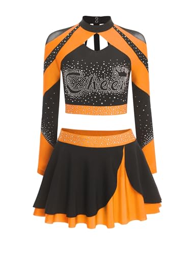 Aiihoo Damen Cheer Leader Kostüm Langarm Tanktop Hollow Out Oberteil A-Linie Minirock Kontrast Rock Frauen Karneval Kostüm Orange L Aiihoo Damen Cheer Leader Kostüm Langarm Tanktop Hollow Out Oberteil A-Linie Minirock Kontrast Rock Frauen Karneval Kostüm Orange L von Aiihoo