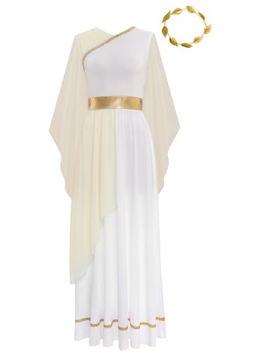 Aiihoo Damen Griechische Göttin Kostüm Antike Römische Göttin Kleid Toga Ärmellos Maxikleid + Lorbeerkranz Chiffon Tuch Königin Ägypten Fasching Kostüm Sekt S Aiihoo Damen Griechische Göttin Kostüm Antike Römische Göttin Kleid Toga Ärmellos Maxikleid + Lorbeerkranz Chiffon Tuch Königin Ägypten Fasching Kostüm Sekt S von Aiihoo