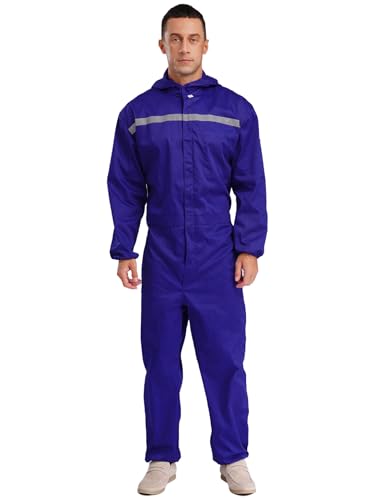Aiihoo Herren Ganzkörper Arbeitskleidung Antistatischer Overalls mit Kapuze Elastischer Bund Jumpsuit Mechaniker Arbeitsmantel Königsblau 4XL Aiihoo Herren Ganzkörper Arbeitskleidung Antistatischer Overalls mit Kapuze Elastischer Bund Jumpsuit Mechaniker Arbeitsmantel Königsblau 4XL von Aiihoo