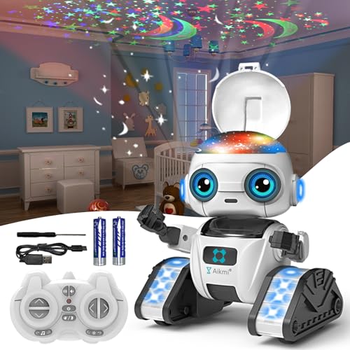 Roboter Kinder Spielzeug, Wiederaufladbar Roboter mit Sternenhimmel Projektor Kinder Nachtlicht, Musik, Gestensensor, Spielzeug ab 5 6 7 8 Jahre Jungen Geschenk Mädchen Roboter Kinder Spielzeug, Wiederaufladbar Roboter mit Sternenhimmel Projektor Kinder Nachtlicht, Musik, Gestensensor, Spielzeug ab 5 6 7 8 Jahre Jungen Geschenk Mädchen von Aikmi