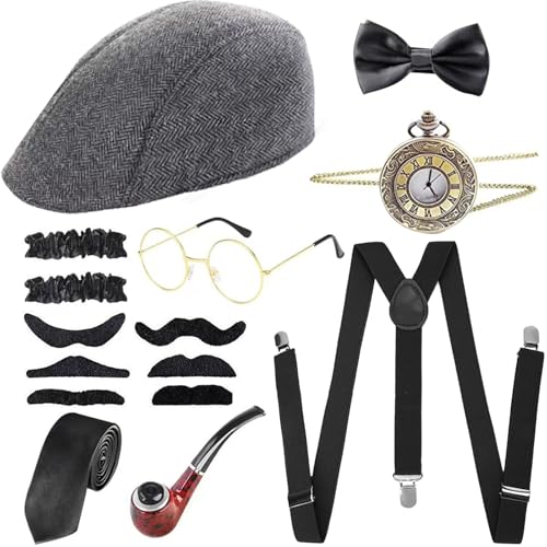 Aikooyc 1920er Jahre Herren Zubehör Gatsby Kostüm Herren Jahr (Grau) von Aikooyc