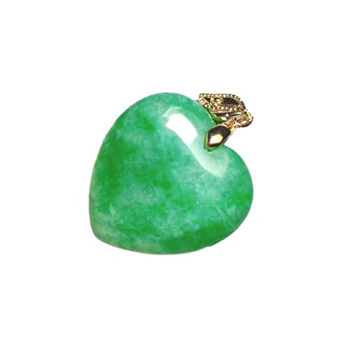 Ailan Herz Halsketten Anhänger, grüne Jade Anhänger Halskette für einen Hauch von Eleganz, angenehm zu tragen. Jade Herz Halsketten Anhänger, Gold von Ailan