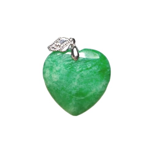 Ailan Herz Halsketten Anhänger, grüne Jade Anhänger Halskette für einen Hauch von Eleganz, angenehm zu tragen. Jade Herz Halsketten Anhänger, Silber von Ailan