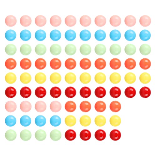 Ailebens 12 mm Spiel-Ersatzkugeln, 84 Stück, einfarbige Acryl-Spielbälle für chinesische Schachiere, Brettspiel, Regenbogen-Perlenspiel, Farbsortierungsspielzeug, Marmorspiele (6 Farben) von Ailebens