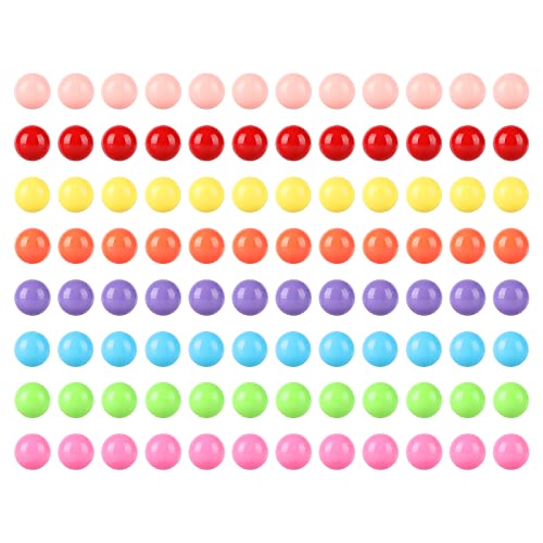 Ailebens 12 mm Acryl-Kugeln, 96 Stück, 8 Farben, für chinesische Schachspiele, Brettspiele, Regenbogenperlen-Spiel, Farbsortier-Spielzeug, Marmorspiele, ab 6 Jahren von Ailebens