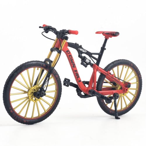 Ailejia Legierung Fingerfahrrad Downhill Mini Rennen Schmutz MTB Fahrrad Ornament DH Fahrradfahrzeuge Modell Crossbike Kuchen Topper Dekoration Mini Roller Spielzeug Finger für Jungen (S-Rot) von Ailejia