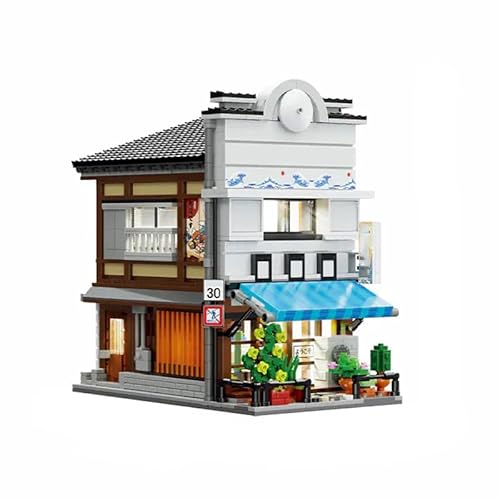Aimmob Japan Sushi Haus Klemmbausteine: City Architecture Modular Buildings Set für Erwachsene mit 1665 Teilen und Figuren. Bausteine Häuser C66018W von Aimmob