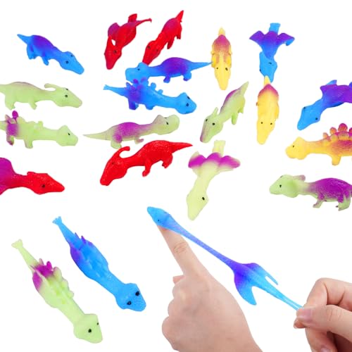 Ainiv 20 Stück Dinosaurier-Fingerspielzeug, Dinosaurier Schleuder Spielzeug, Slingshot Dinosaur Finger Toys, Lustige Fliegende Dinosaurier Schleuder Spielzeug, Dinosaurier Partyspielzeug für Kinder Ainiv 20 Stück Dinosaurier-Fingerspielzeug, Dinosaurier Schleuder Spielzeug, Slingshot Dinosaur Finger Toys, Lustige Fliegende Dinosaurier Schleuder Spielzeug, Dinosaurier Partyspielzeug für Kinder von Ainiv