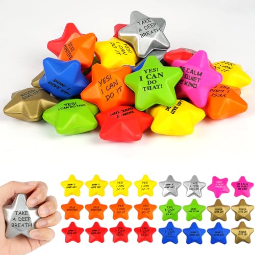 Ainiv 24 Stück Stressbälle in Sternform, Stressbälle Squeeze Ball für Schule Belohnung Student Party Tasche Füllstoffe, Stern Schaum Antistressball für Angst Abbauen Beruhigung Kinder Erwachsene Ainiv 24 Stück Stressbälle in Sternform, Stressbälle Squeeze Ball für Schule Belohnung Student Party Tasche Füllstoffe, Stern Schaum Antistressball für Angst Abbauen Beruhigung Kinder Erwachsene von Ainiv