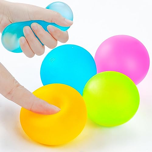 Ainiv 4 Stück Antistressball, Anti Stress Ball Fidget Fun Toy, Massagebälle Handtrainer, Angst abbauen und Beruhigung Sensorische ADHD Spielzeug Geschenk, Wurfball Spielzeug für Kinder und Erwachsene von Ainiv