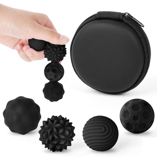 Ainiv 4 Stück Silikon Anti Stress Bälle (Schwarz) von Ainiv