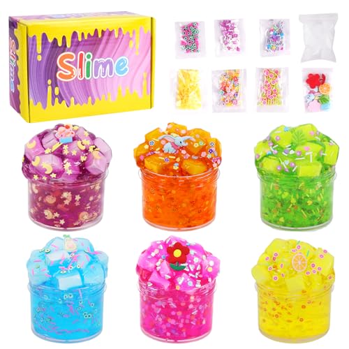Ainiv 6 Stück Clear Slime Set, Bunter Fluffy Schleim für Kinder, Kinderpartygeschenk, Geburtstag, Ostern, Weihnachten, Neujahr, Geschenk für Mädchen und Jungen im Alter von 6, 7, 8, 9, 10 Jahren Ainiv 6 Stück Clear Slime Set, Bunter Fluffy Schleim für Kinder, Kinderpartygeschenk, Geburtstag, Ostern, Weihnachten, Neujahr, Geschenk für Mädchen und Jungen im Alter von 6, 7, 8, 9, 10 Jahren von Ainiv