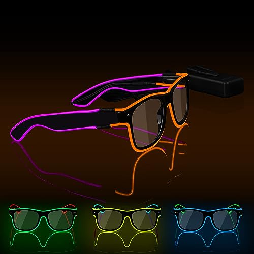 Ainiv LED Brille, Leuchten Brille, Verdrahtet Neon Rave Brille, Flashing LED Sonnenbrille Kostüme, Flashing LED brillen, Led Glasses, Partybrille, Party Led Brille für Party, EDM, Halloween Ainiv LED Brille, Leuchten Brille, Verdrahtet Neon Rave Brille, Flashing LED Sonnenbrille Kostüme, Flashing LED brillen, Led Glasses, Partybrille, Party Led Brille für Party, EDM, Halloween von Ainiv