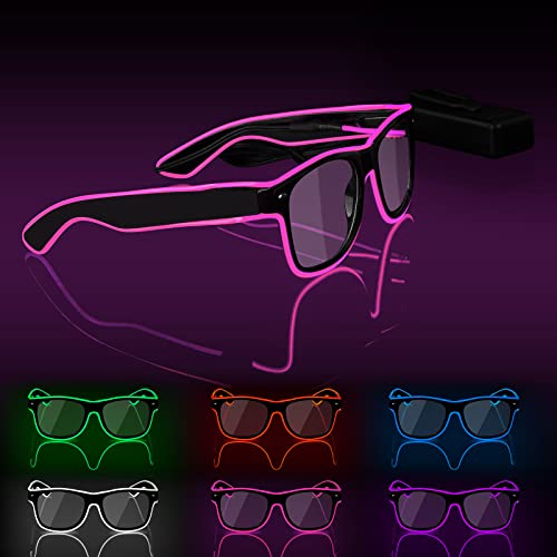 Ainiv LED Brille, Leuchten Brille, Verdrahtet Neon Rave Brille, Flashing LED Sonnenbrille Kostüme, Flashing LED Brillen, Led Glasses, Partybrille, Party Led Brille für Party, EDM, Halloween von Ainiv