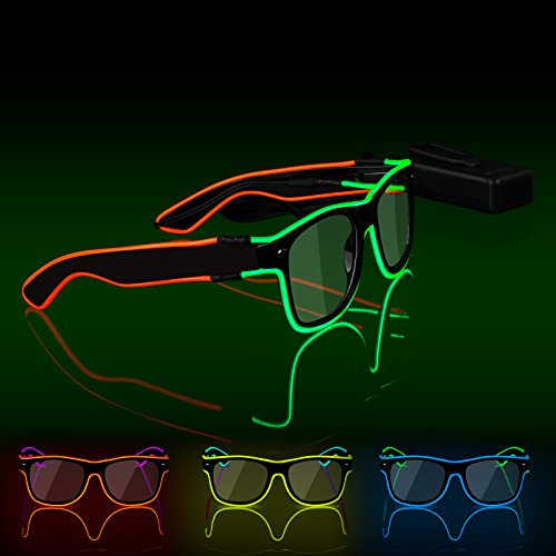 Ainiv LED Brille, Leuchten Brille, Verdrahtet Neon Rave Brille, Flashing LED Sonnenbrille Kostüme, Flashing LED Brillen, Led Glasses, Partybrille, Party Led Brille für Party, EDM, Halloween Ainiv LED Brille, Leuchten Brille, Verdrahtet Neon Rave Brille, Flashing LED Sonnenbrille Kostüme, Flashing LED Brillen, Led Glasses, Partybrille, Party Led Brille für Party, EDM, Halloween von Ainiv