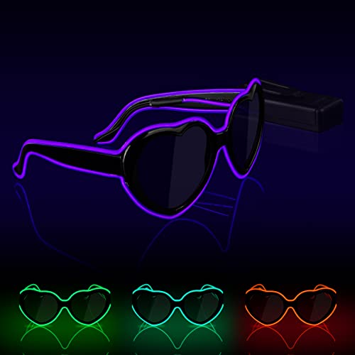 Ainiv LED Brille, Leuchten Brille, Verdrahtet Neon Rave Brille, Flashing LED Sonnenbrille Kostüme, Flashing LED Brillen, Led Glasses, Partybrille, Party Led Brille für Party, EDM, Halloween von Ainiv