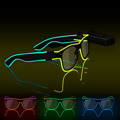 Ainiv LED Brille, Leuchten Brille, Verdrahtet Neon Rave Brille, Flashing LED Sonnenbrille Kostüme, Flashing LED Brillen, Led Glasses, Partybrille, Party Led Brille für Party, EDM, Halloween Ainiv LED Brille, Leuchten Brille, Verdrahtet Neon Rave Brille, Flashing LED Sonnenbrille Kostüme, Flashing LED Brillen, Led Glasses, Partybrille, Party Led Brille für Party, EDM, Halloween von Ainiv