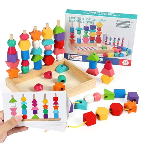 Ainiv Montessori Spielzeug ab 3 4 5 6 Jahre, Holzspielzeug Steckspiel mit Box, Fädelspiel Sortierspiel für Kinder, Stapelspiel Motorikspielzeug Lernspiele Geschenk für Baby Junge Mädchen Ainiv Montessori Spielzeug ab 3 4 5 6 Jahre, Holzspielzeug Steckspiel mit Box, Fädelspiel Sortierspiel für Kinder, Stapelspiel Motorikspielzeug Lernspiele Geschenk für Baby Junge Mädchen von Ainiv