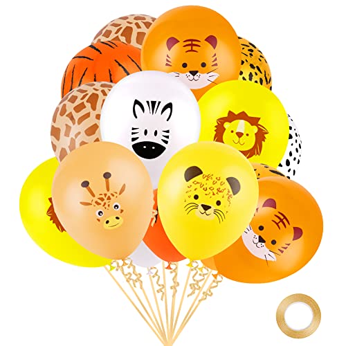 Ainiv Party Ballons, 15 Stück Luftballons Bunt, Latex Ballons Dekoration für Geburtstag Junge Mädchen Party Dekoration Zubehör, Kindergeburtstag Party Deko, Babyparty, Luftballon Girlande (Tier) von Ainiv