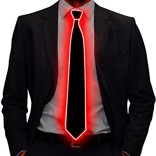 Ainiv Party LED Krawatte, Light Up Krawatten mit 3 Blitzmodi, Luminous LED Krawatte, Neuheit LED Krawatte, Krawatte Leuchtkrawatte, Blinkende LED Krawatte, Neuheit Krawatte für Party, Musikfestival von Ainiv