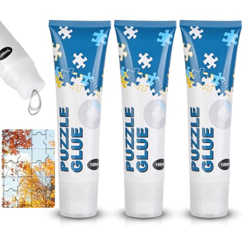 Ainiv Puzzle Kleber Transparent, Puzzlekleber 3er-Pack, Puzzle Kleber um Puzzles zu fixieren und Aufzuhängen, 300ml Puzzle Zubehör | Puzzle Conserver - 100ml pro Flasche von Ainiv