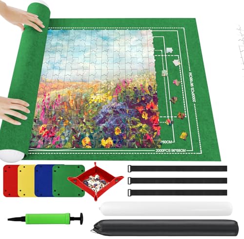 Ainiv Puzzlematte Puzzlerolle Aufbewahrungrolle, Puzzle Roll Storage Mat, Tragbare Puzzles Matte Puzzleunterlage Jigsaw Mat Teppich für bis zu 2000 Teile Puzzelteppich Mat Aufbewahrung mit 4 Sortierer Ainiv Puzzlematte Puzzlerolle Aufbewahrungrolle, Puzzle Roll Storage Mat, Tragbare Puzzles Matte Puzzleunterlage Jigsaw Mat Teppich für bis zu 2000 Teile Puzzelteppich Mat Aufbewahrung mit 4 Sortierer von Ainiv