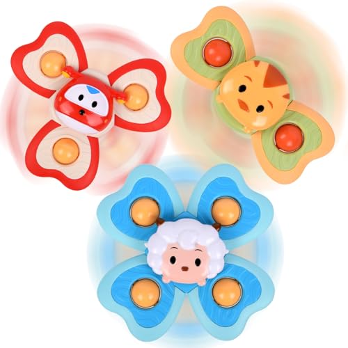 Ainiv Saugnapfer Drehspielzeug, 3 Stück Saugnapf Spinner Toys, Finger Hand Spinner, Cartoon Badespielzeug Wasserspielzeug, Sensorisches Sensorik Spielzeug für Baby, Fidget Toys Geschenke für 1-6 Jahre Ainiv Saugnapfer Drehspielzeug, 3 Stück Saugnapf Spinner Toys, Finger Hand Spinner, Cartoon Badespielzeug Wasserspielzeug, Sensorisches Sensorik Spielzeug für Baby, Fidget Toys Geschenke für 1-6 Jahre von Ainiv