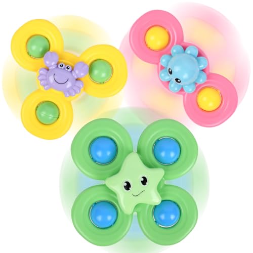 Ainiv Saugnapfer Drehspielzeug, 3 Stück Saugnapf Spinner Toys, Finger Hand Spinner, Cartoon Badespielzeug Wasserspielzeug, Sensorisches Sensorik Spielzeug für Baby, Fidget Toys Geschenke für 1-6 Jahre Ainiv Saugnapfer Drehspielzeug, 3 Stück Saugnapf Spinner Toys, Finger Hand Spinner, Cartoon Badespielzeug Wasserspielzeug, Sensorisches Sensorik Spielzeug für Baby, Fidget Toys Geschenke für 1-6 Jahre von Ainiv