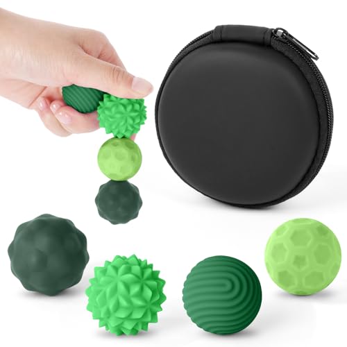 Ainiv Magnetische Fidget Toys, 4 Stück Silikon Anti Stress Bälle, Magnetbälle Zappelspielzeug Fingerspielzeug für Autismus, Texturen Sensorisches Spielzeug für Erwachsene Jugendliche (Grün) von Ainiv