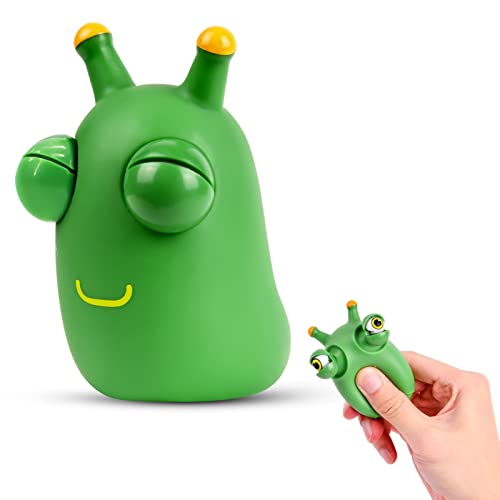 Ainiv Squeeze Spielzeug, Squishy Squeeze Toy, Stressball Erwachsene, Popping Out Eyes Toy, Insekten Squeeze Spielzeug, Funny Grass Worm Pinch Toy, Insekten Squeeze Spielzeug Stress Ball(Gelb Auge) von Ainiv