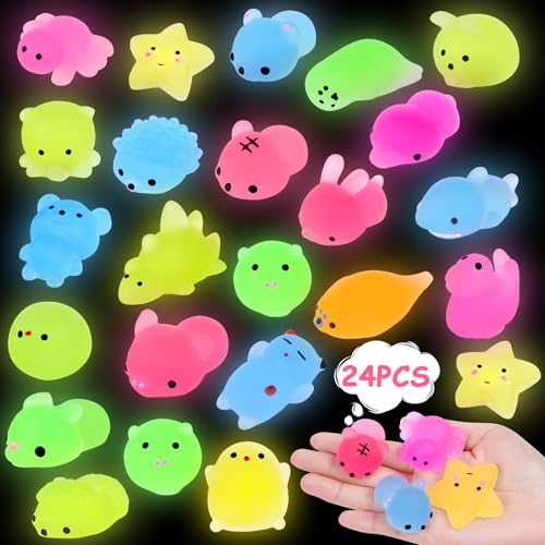 Ainiv Squishy Kawaii Set 24 Stück Mochi Mini Squeeze Spielzeug Squishies Mesh Ball Bunte Anti Stress Spielzeug Party Geschenke Dekoration für Jungen und Mädchen, Leuchtend Ainiv Squishy Kawaii Set 24 Stück Mochi Mini Squeeze Spielzeug Squishies Mesh Ball Bunte Anti Stress Spielzeug Party Geschenke Dekoration für Jungen und Mädchen, Leuchtend von Ainiv