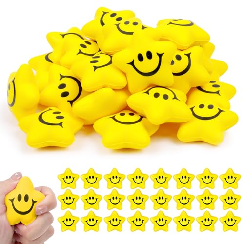 Ainiv 24 Stück Stern Lächeln Gesicht Stressbälle, 5.2cm Stern Schaum Smile Ball Sternform Stressball Relief Stern Stress Ball Lächeln Stressball für Schule Belohnung Student Party Tasche Füllstoffe Ainiv 24 Stück Stern Lächeln Gesicht Stressbälle, 5.2cm Stern Schaum Smile Ball Sternform Stressball Relief Stern Stress Ball Lächeln Stressball für Schule Belohnung Student Party Tasche Füllstoffe von Ainiv